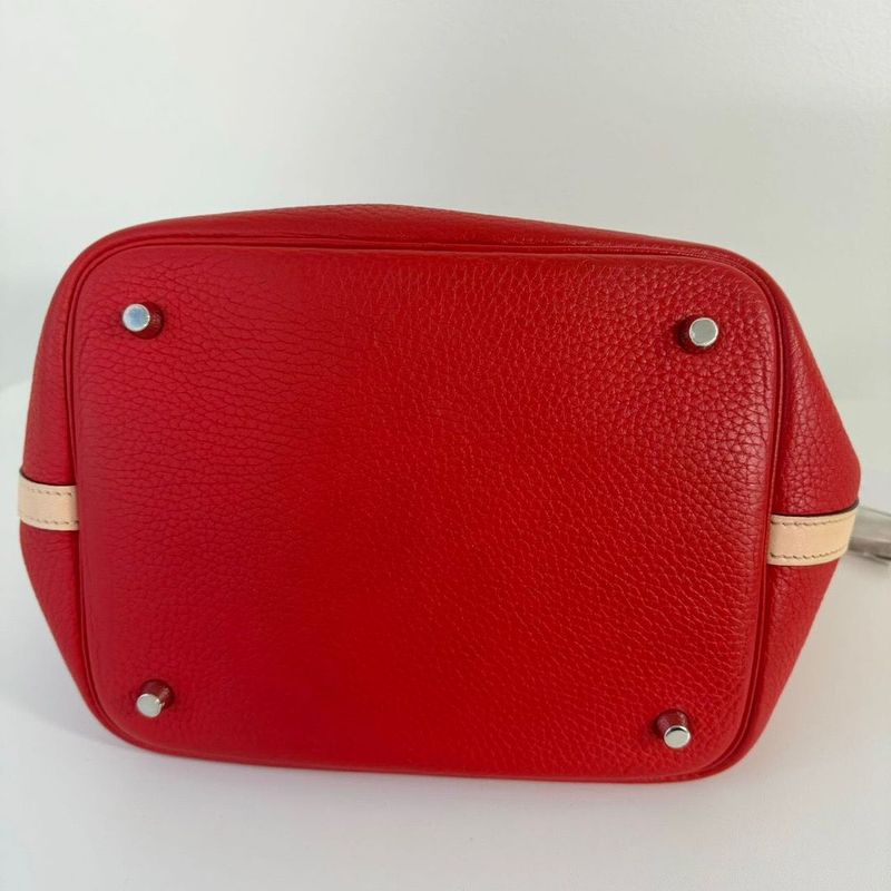 Hermes Picotin Lock Touch MM Rouge Tomato Rose Eglantine Taurillon Clemence