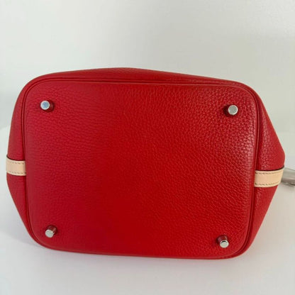 Hermes Picotin Lock Touch MM Rouge Tomato Rose Eglantine Taurillon Clemence