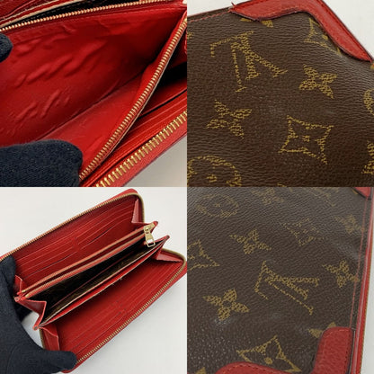 Louis Vuitton Monogram Zippy Wallet Retiro M61854 Series (Red) Round Zipper
