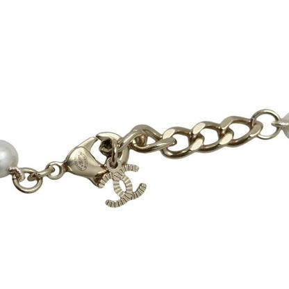 Chanel Long Necklace Coco Mark Rhinestone Pearl 2024 Gold Hardware Chanel