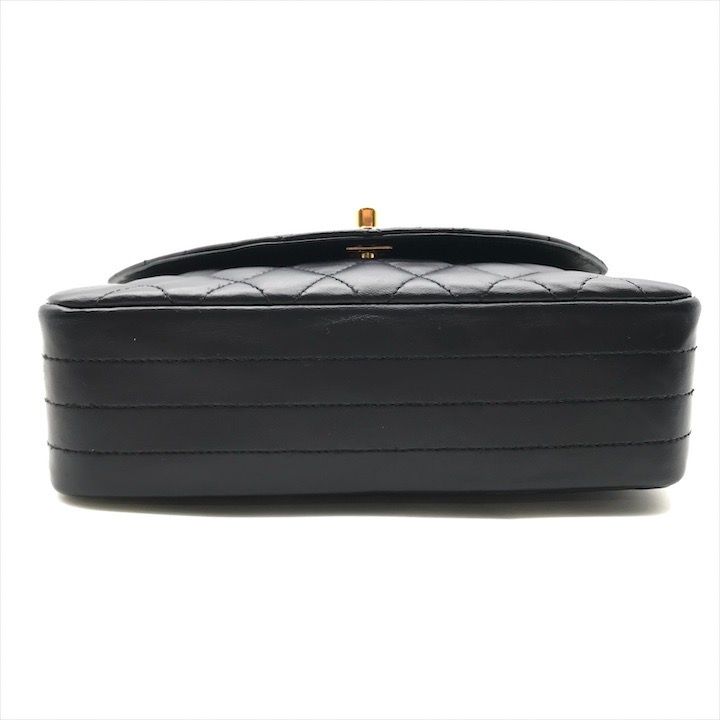 Chanel Quilted CC Logo Lambskin Turnlock Shoulder Bag Navy
