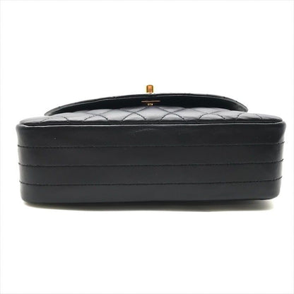 Chanel Quilted CC Logo Lambskin Turnlock Shoulder Bag Navy
