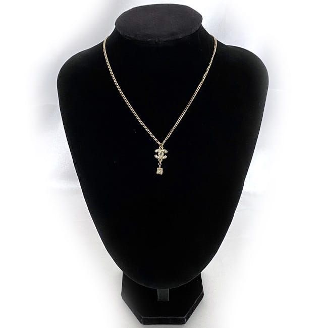 Chanel CC Long Necklace Gold Coco Mark GP A12