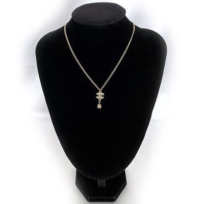 Chanel CC Long Necklace Gold Coco Mark GP A12