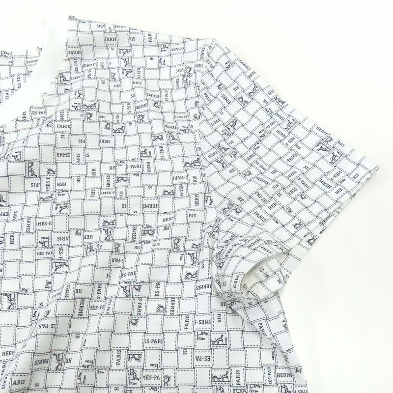 Hermes Short Sleeve T-shirt One Piece Bolduc AU Carre Bolduc Check
