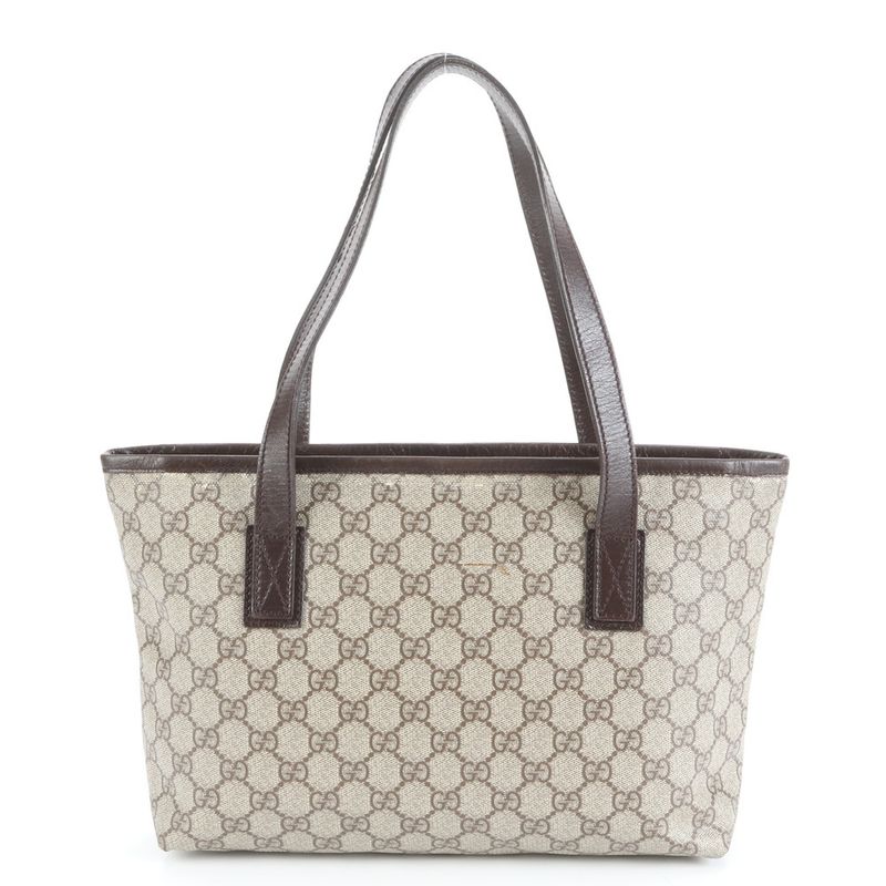 Gucci GG Supreme Leather Tote Bag Shoulder Hand Brown 181086 Women's ERE Cw47-2