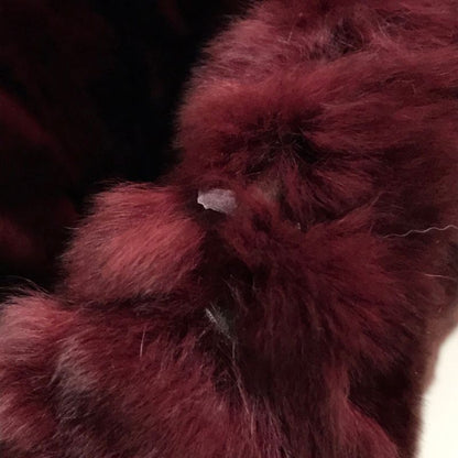 Chanel CC Coco Mark Fur Scarf Red Bordeaux Like