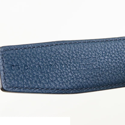 Hermes Constance H Belt Black Blue Deplus Silver Box Calf Togo Reversible Hair — view 3