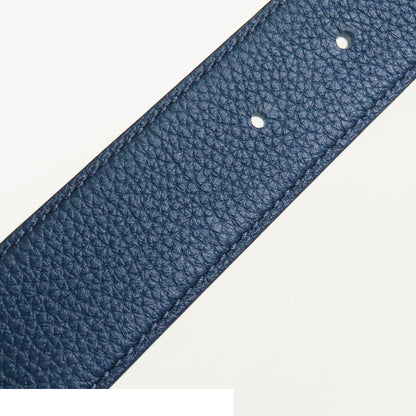 Hermes Constance H Belt Black Blue Deplus Silver Box Calf Togo Reversible Hair — view 7