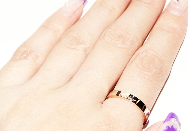 Cartier Ring 18K Pink Gold C De Cartier Ring Engraved Ring Width 3mm (012in)