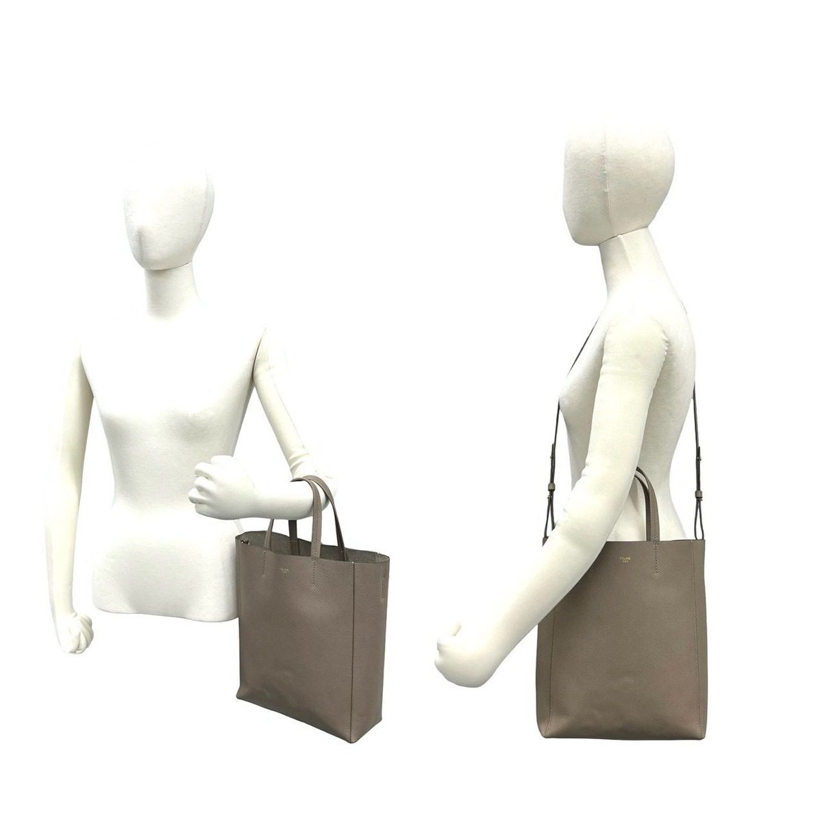 Celine Vertical Cover Small Logo Leather 2-Way Shoulder Bag Beige — view 2