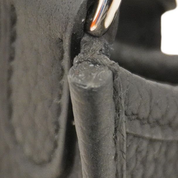 Hermes Shoulder Bag Evelyn TPM Taurillon Cles Mance Black Silver Hardware K