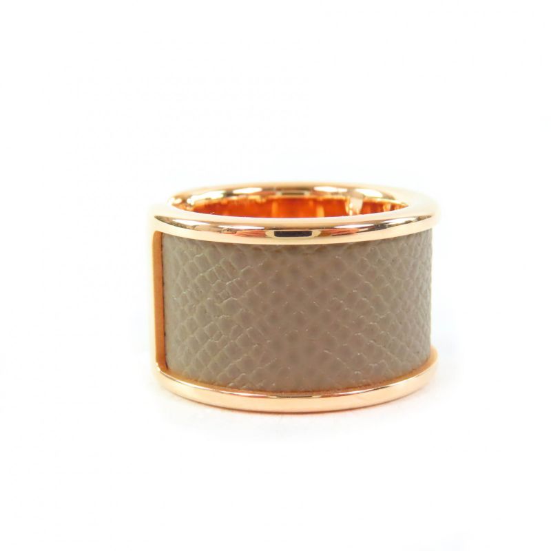 Hermes Olympe GM Etoupe Pink Gold Vaux-madame H Design Ring - Ring XS Size