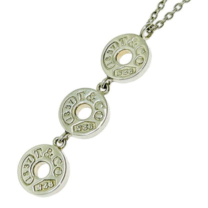 Tiffany & Co Silver 1837 Three Drop Circle Necklace 5.7g 925 Engraved 363718