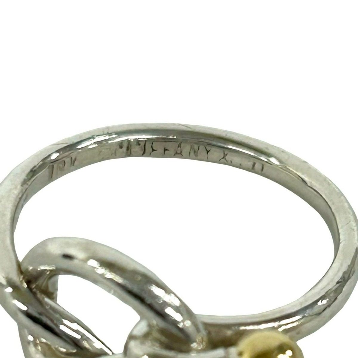 Tiffany & Co Love Knot Ring 18k Silver Yellow Gold — view 4