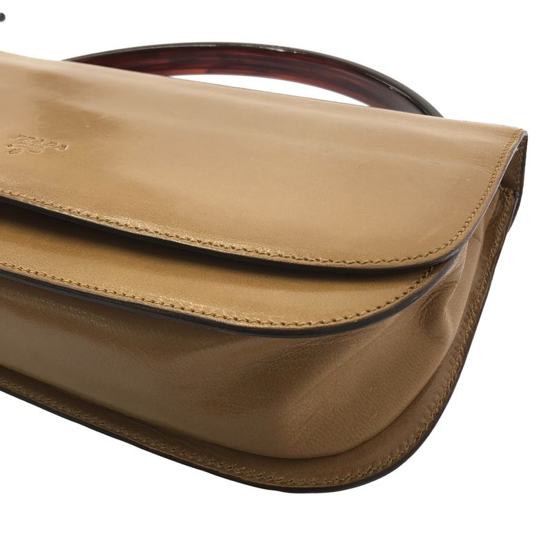 Prada - Madras Bachel Leather Logo Flap Handbag - Cammello - Women