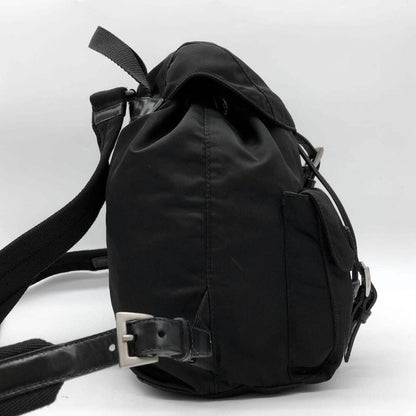 Prada Nylon Tessuto Backpack Saffiano Leather Shoulder Bag Purse Tote