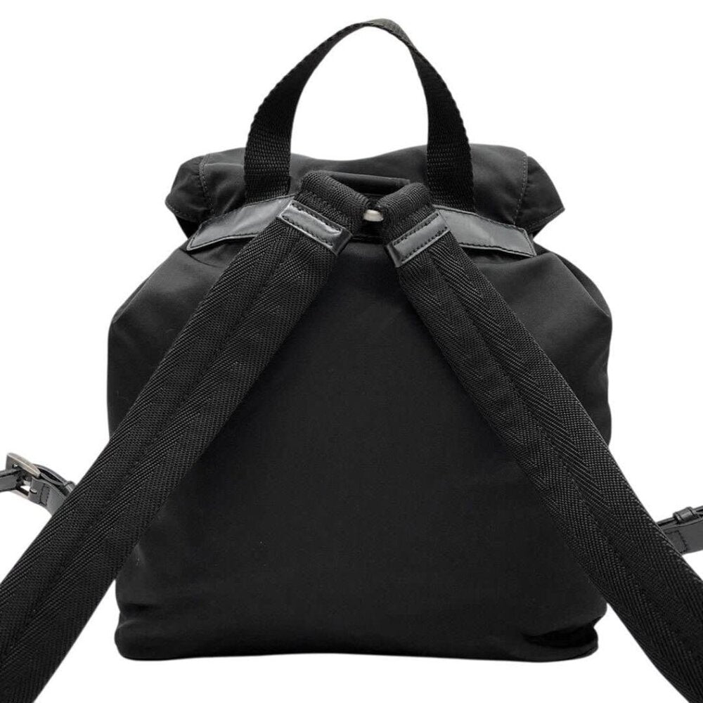 Prada Nylon Tessuto Backpack Saffiano Leather Shoulder Bag Purse Tote