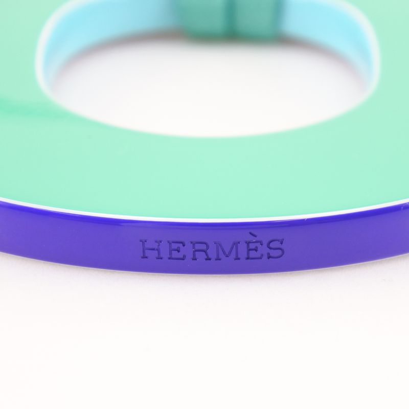 Hermes Ism Pigman 052880fl Lacquer And Silk Green Ladies 25.9g Necklace