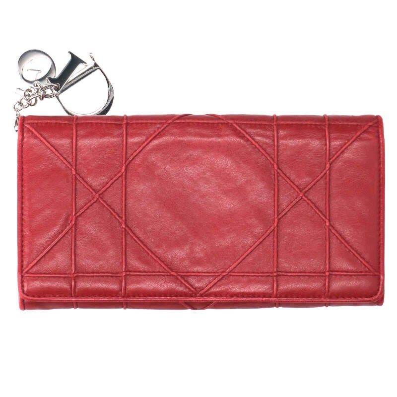 Christian Diorama Cannage Bifold Wallet Women