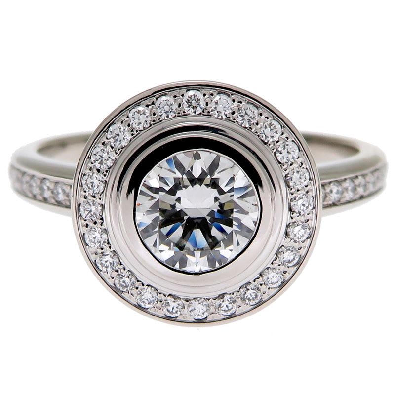 Cartier Diamond Halo Platinum Ring