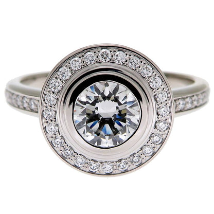 Cartier Diamond Halo Platinum Ring