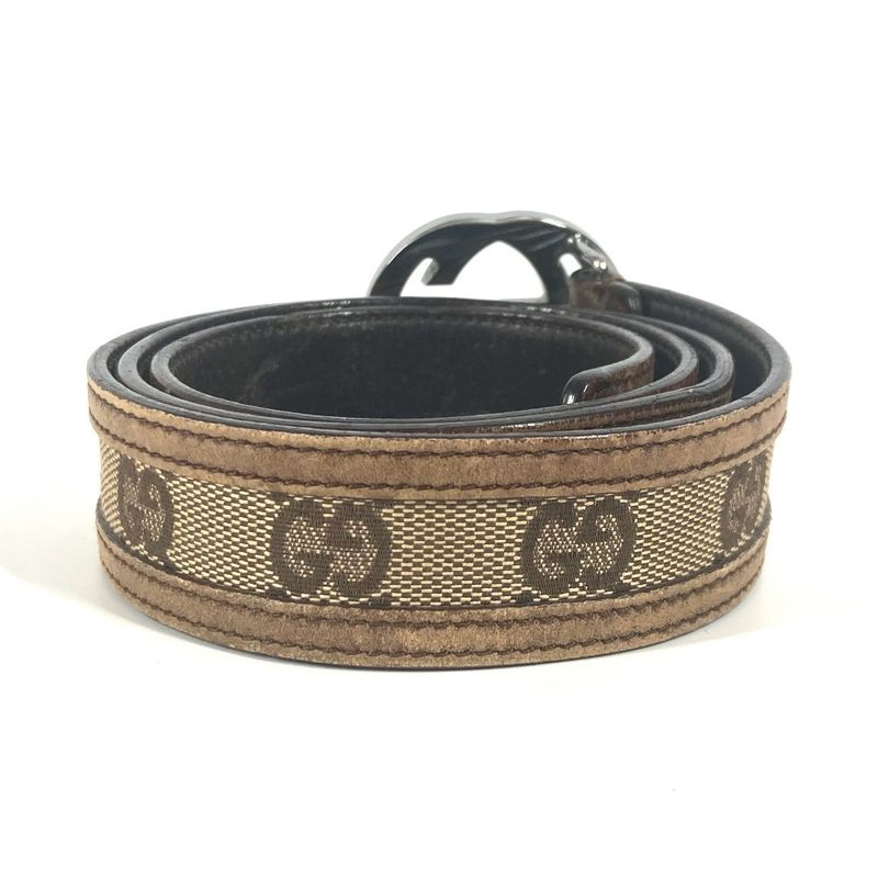 Gucci Belt GG Logo Buckle GG Canvas/leather Beige