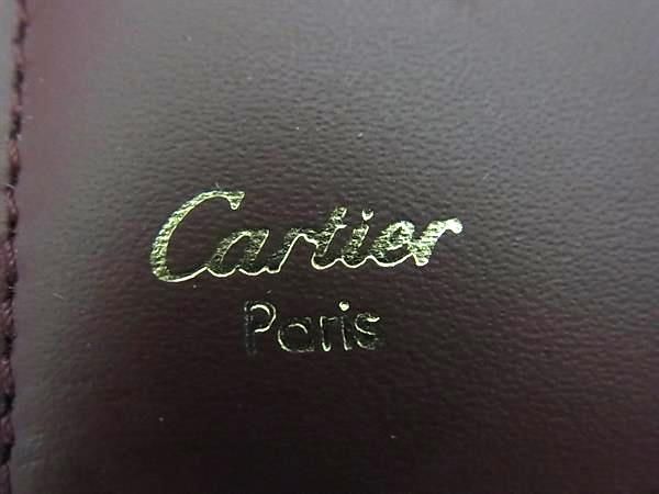 Cartier Mustline Leather Foldable Long Wallet With Coin Purse Bordeaux Ff1266