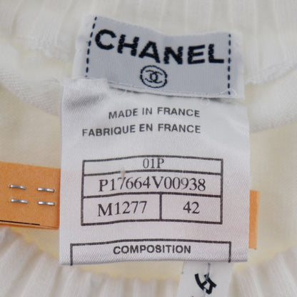 Chanel Coco Mark 01P P17664v00938 Cotton White Women's Sweater
