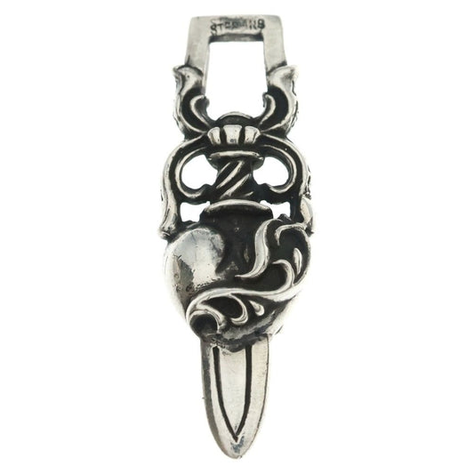 Chrome Hearts Dagger Heart Pendant Top Silver