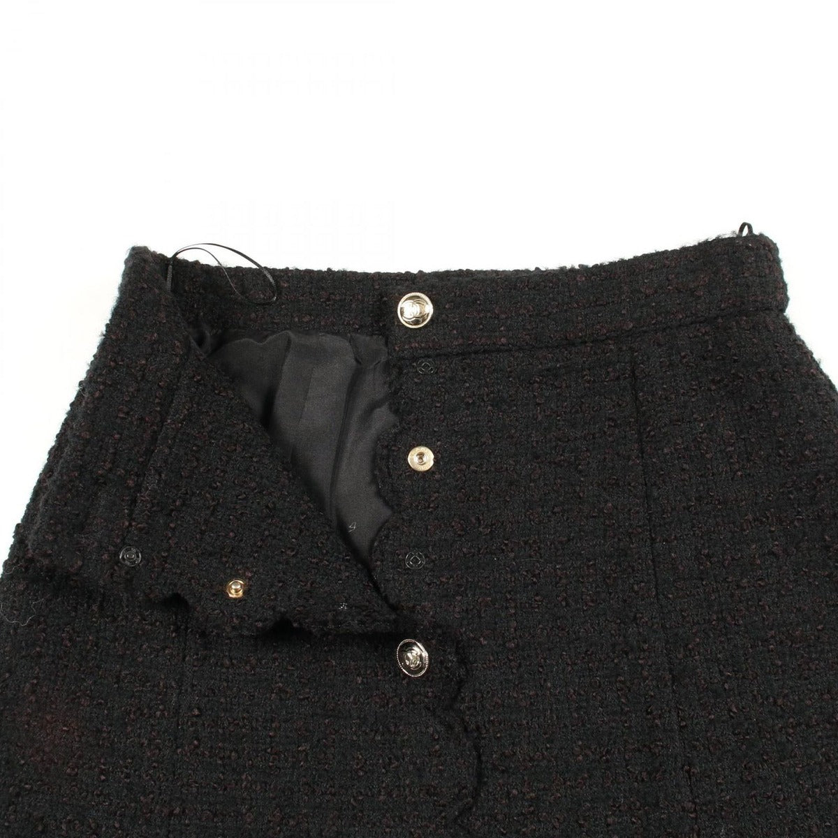Chanel Skirt CC Logo Button Wool — view 6