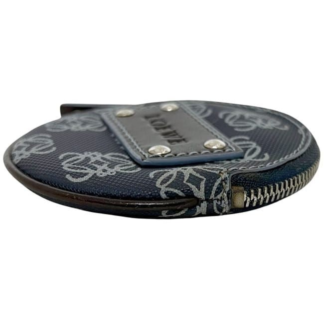 Loewe Coin Case Navy Anagram Purse Leather — view 8