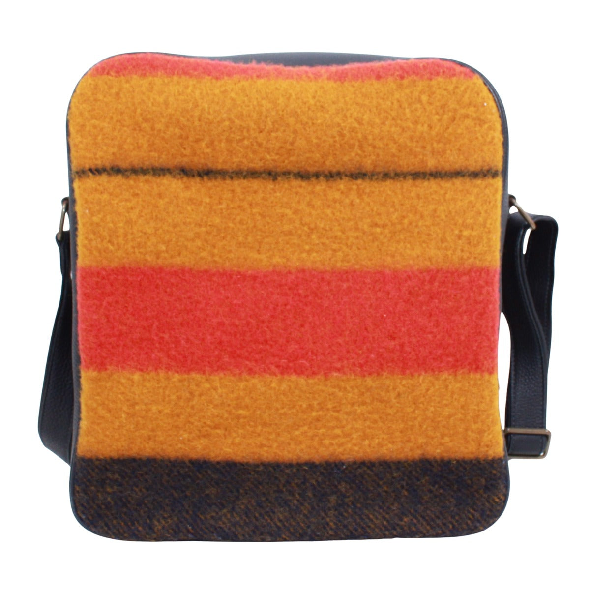 Hermes Victoria Leather Wool Yellow Orange Navy Shoulder Bag Gold — view 3