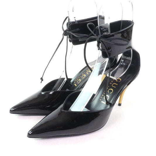 Gucci 721045 Pointed Toe Patent Leather Pumps Black 36 With Box And Storage Bag