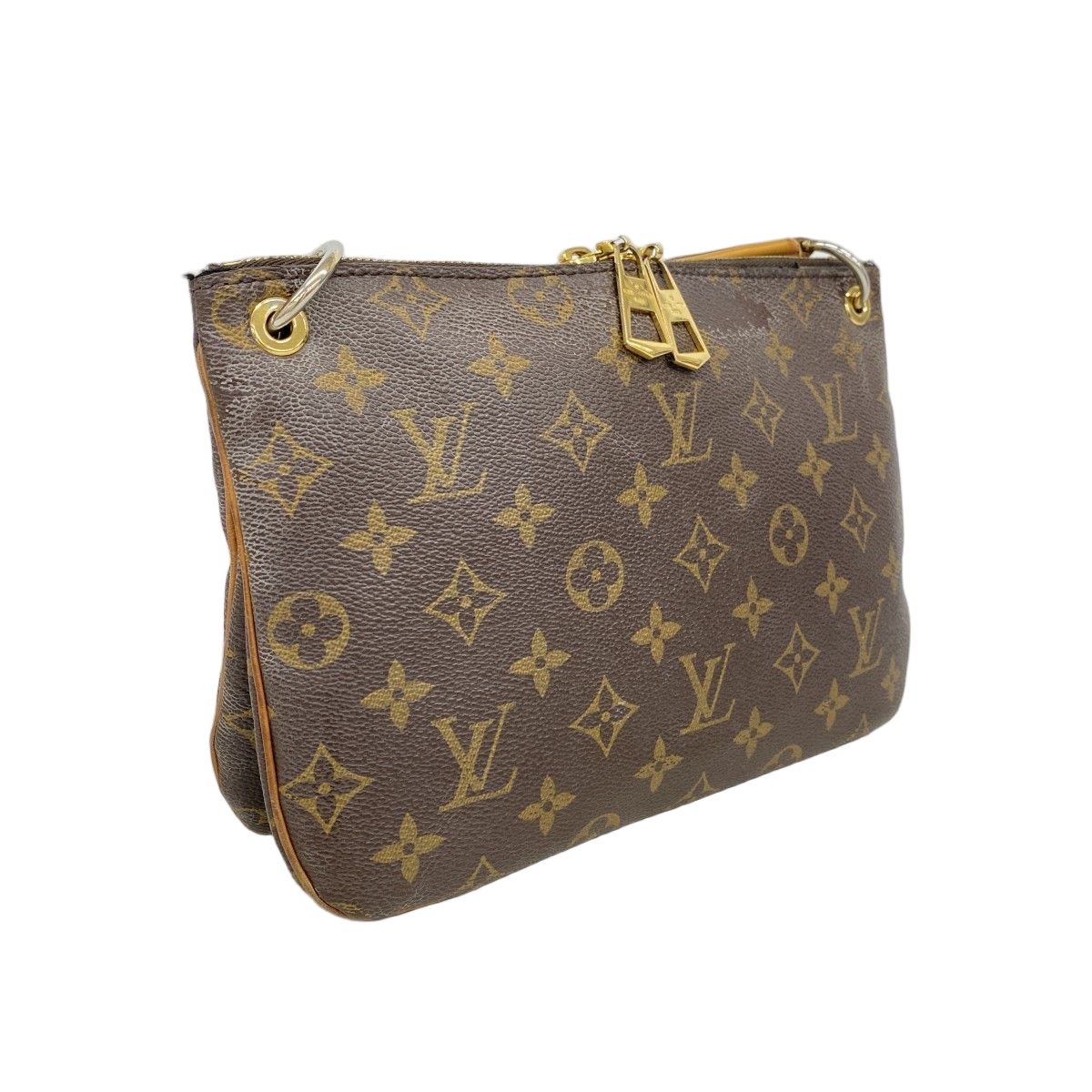 Louis Vuitton Shoulder Bag Monogram Loretta Brown Hot Pink — view 2
