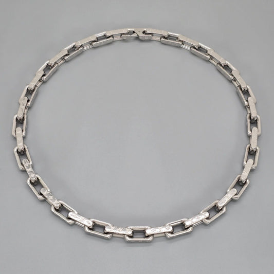 Louis Vuitton Necklace Chain Monogram Silver Color Metal Length