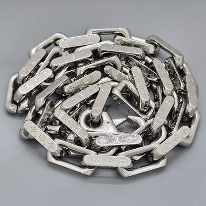 Louis Vuitton Necklace Chain Monogram Silver Color Metal Length — view 3