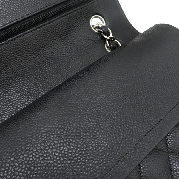 Chanel Shoulder Bag Matelasse 25 Flap Bag Caviar Skin Black Silver Hardware