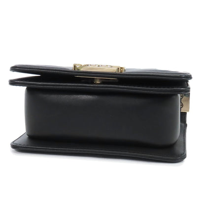 Chanel Boy Black Gold Lambskin Mini Stitch 15 Chain Shoulder Bag — view 3
