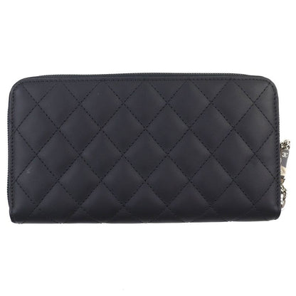 CHANEL A50078 Cambon Line Calfskin Enamel Coco Mark Round Zipper Long Wallet
