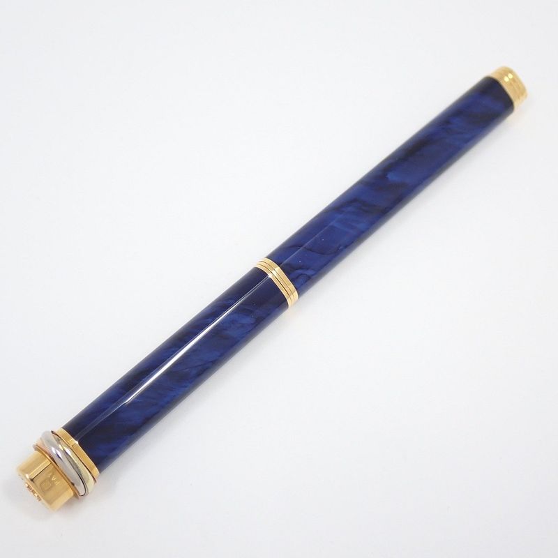 Cartier Trinity Ballpoint Pen Marble Blue Lacquer Sodalite