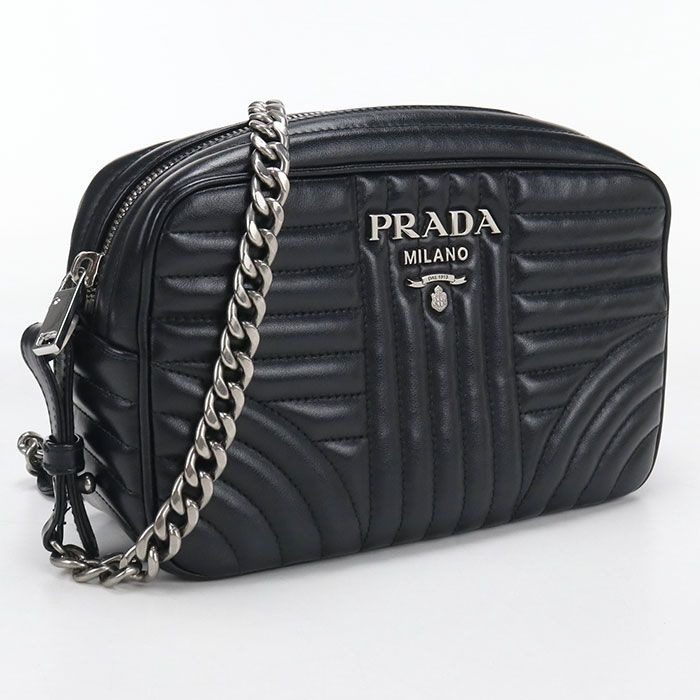 Prada Chain Diagram Shoulder Bag Leather