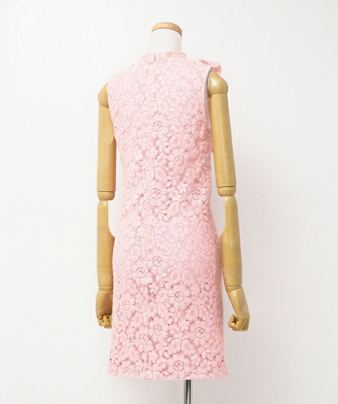 Gucci Dress Size 36 Sleeveless Tight Dress Lace Embroidered GG Pearl Buttons