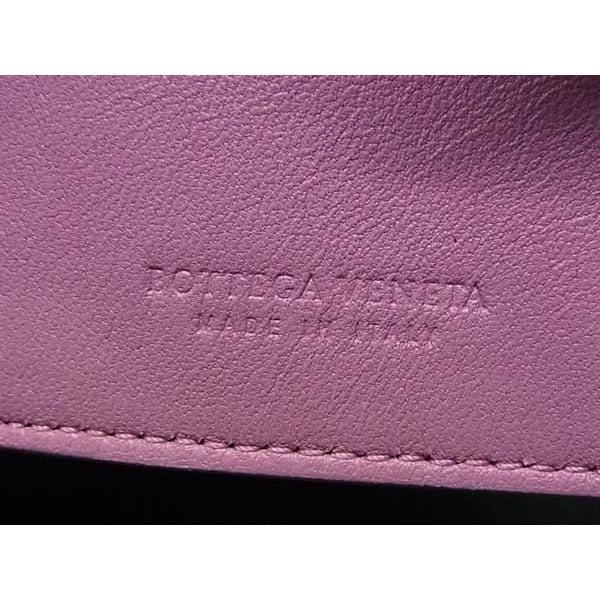 Bottega Veneta Key Case Intrecciato Pink Purple Leather — view 2
