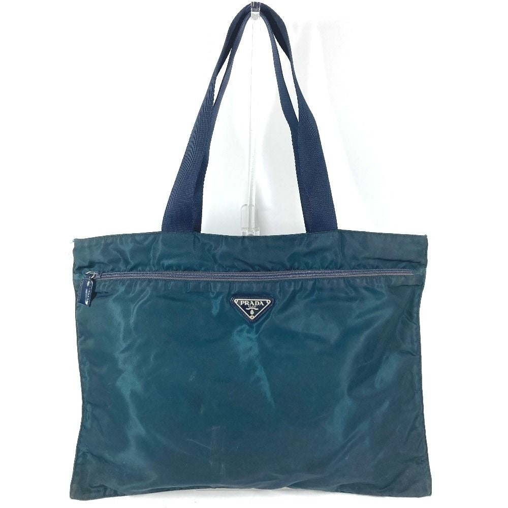 Prada Shoulder Bag Triangle Logo Nylon Blue