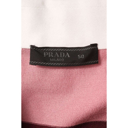 Prada Border Silk Polo Long Sleeve Top 50 — view 3