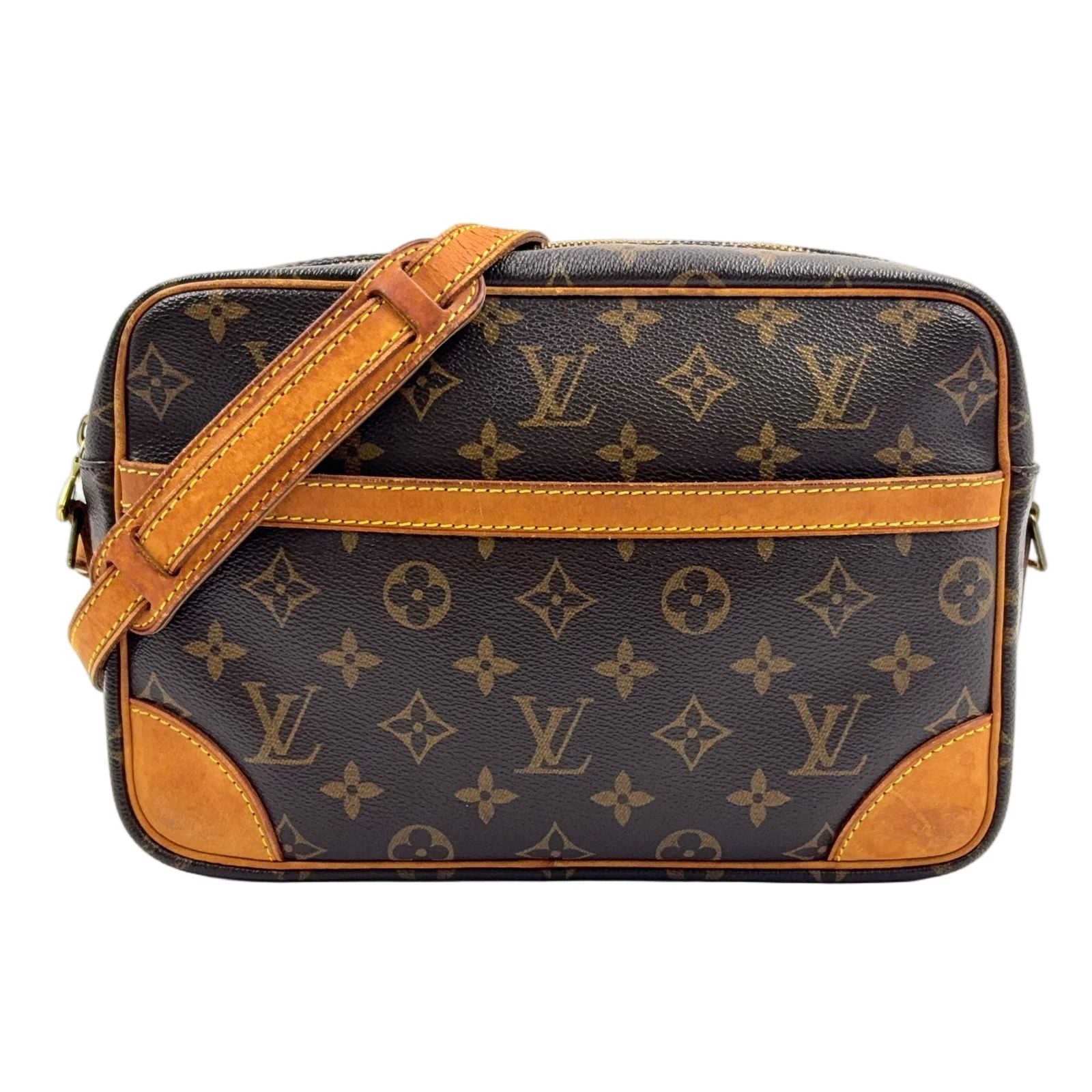 Louis Vuitton Trocadero 27 Monogram Leather Brown Light Shoulder Bag Gold