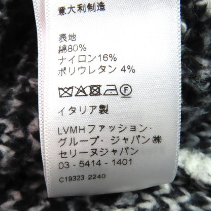 Celine 2af46974t Surf Style Argyle Boxy Crewneck Long Sleeve Knit Black White S