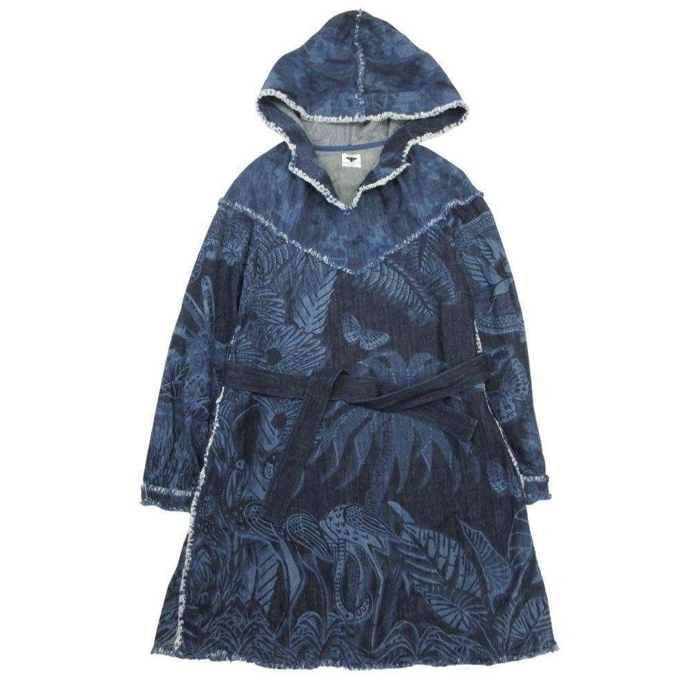 Dior Botanical Pattern Denim Dress Hooded 36 Indigo Hoodie