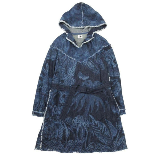 Dior Botanical Pattern Denim Dress Hooded 36 Indigo Hoodie